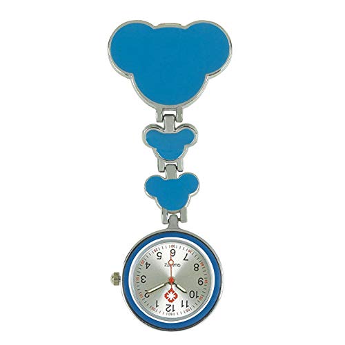 B/H Reloj de Bolsillo de la Enfermera,Reloj de Bolsillo, Modelo Unisex, Muy Conveniente para Llevar Azul