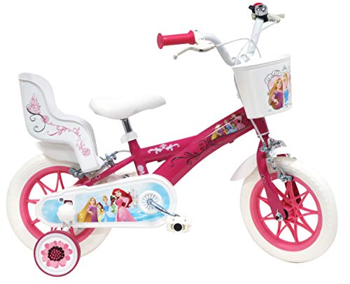 Bicicleta de 12 Pulgadas para niña Princess 2 Frenos con portamuñecas traseras.