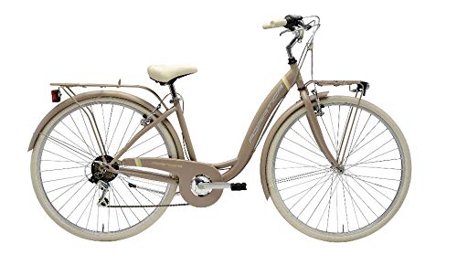 Bicicleta de 28 pulgadas para mujer Adriática, Panda Shimano 6 V, color arena