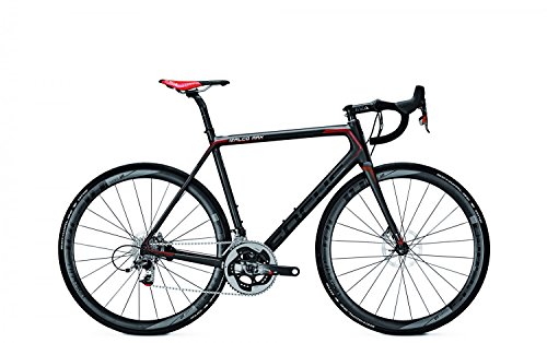 Bicicleta de carreras Focus Izalco Max Disc Red, 22 velocidades SRAM Red Carbon, altura del marco: 52; colores: carbono/rojo/blanco
