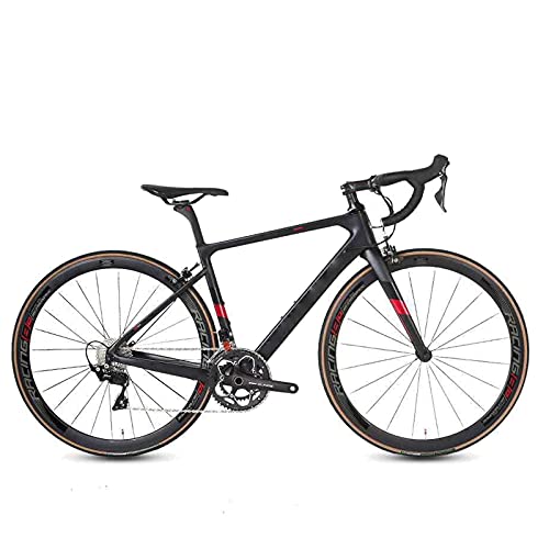 Bicicleta de carretera de fibra de carbono superligera con ruedas 700C, bicicleta de 22 velocidades, frenos de disco dobles, bicicletas de carreras, para entusiastas de los deportes y el ciclismo Bicicleta de carretera de fibra de carbono superligera con ruedas 700C, bicicleta de 22 velocidades, frenos de disco dobles, bicicletas de carreras, para entusiastas de los deportes y el ciclismo