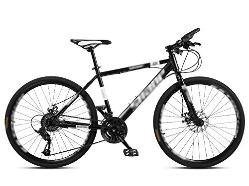 Bicicleta de Carretera para Adultos, Bicicleta de Carreras para Hombres con Freno de Doble Disco, Bicicleta de Carretera con Marco de Acero de Alto Carbono, Bicicleta de Ciudad (D,26 inches/21 Speed)