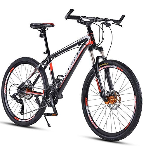 Bicicleta de Montaña para Adultos de 27,5 Pulgadas Bicicleta de Montaña para Todo Terreno de 30 Velocidades con Horquilla de Suspensión Bicicleta de Montaña, Bicicletas de Aleación de Aluminio,Rojo