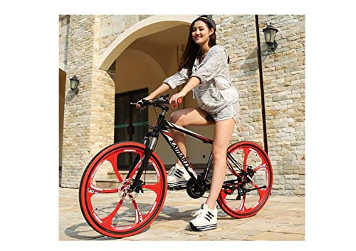 Bicicleta de Montaña Suspensión Unisex Rueda Integral de 26 Pulgadas Acero de Alto Contenido en Carbono Marco Ultraligero Freno de Disco Doble 21 Velocidad 24 Velocidad 27 Velocidad Estudiante