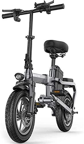 Bicicleta electrica Bicicletas eléctricas plegables con 350W 18V 14 pulgadas, batería de litio de 615Ah Ebike para viajes de ciclismo al aire libre Trabajo y desplazamiento (color: gris, Tamaño: 150km Bicicleta electrica Bicicletas eléctricas plegables con 350W 18V 14 pulgadas, batería de litio de 615Ah Ebike para viajes de ciclismo al aire libre Trabajo y desplazamiento (color: gris, Tamaño: 150km