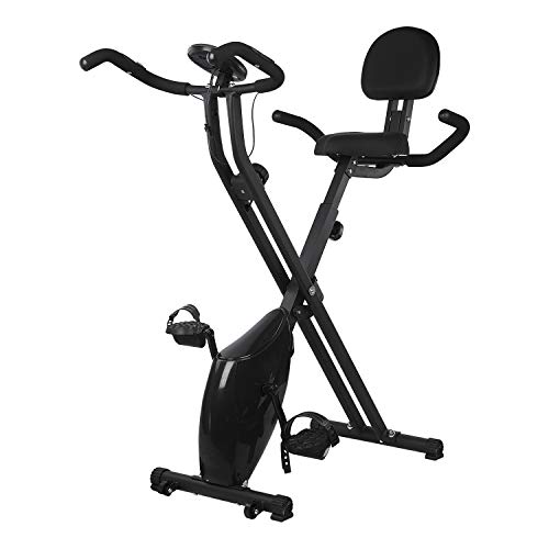 Bicicleta estática para el hogar X-Bike con altura de asiento ajustable, bicicleta plegable magnética con Monitor digital de frecuencia cardíaca, entrenador de piernas, bicicleta estática plegable