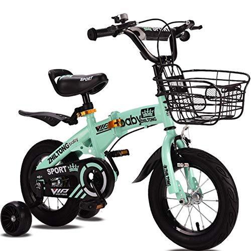 Bicicleta Infantil Plegable De Aluminio Verde Para Niños Y Niñas Bicicleta Para Niños Con Rueda De Entrenamiento Flash, Frenos Estabilizadores Y Campana De 16 Pulgadas Para Niños De 2 A 9 Años,16" Bicicleta Infantil Plegable De Aluminio Verde Para Niños Y Niñas Bicicleta Para Niños Con Rueda De Entrenamiento Flash, Frenos Estabilizadores Y Campana De 16 Pulgadas Para Niños De 2 A 9 Años,16"