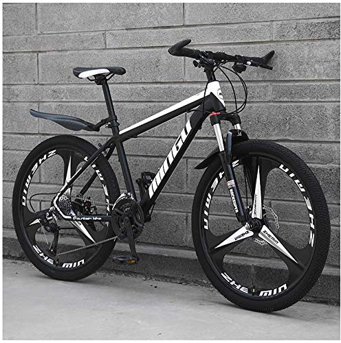 Bicicletas De Montaña para Hombre De 26 Pulgadas, Bicicleta De Montaña Rígida De Acero Al Carbono, Bicicleta De Montaña con Asiento Ajustable con Suspensión Delantera, 21 Velocidades