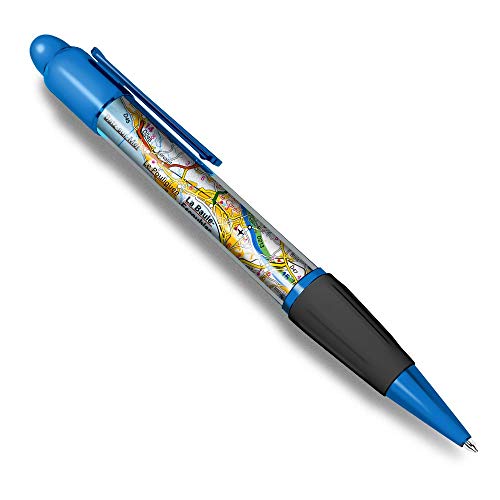 Bolígrafo azul hermoso y cómodo (tinta negra) – La-Baule-Escoublac France Travel Map #45491