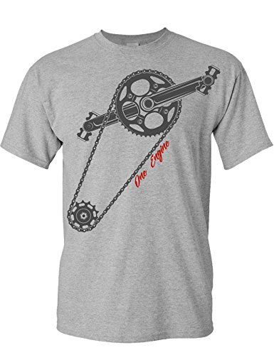 Camiseta de Bicileta: One Engine - Regalo para Ciclistas - Bici - BTT - MTB - BMX - Mountain-Bike - Downhill - Regalos Deporte - Camisetas Divertida-s - Ciclista - Retro - Fixie-Bike Shirt (S)