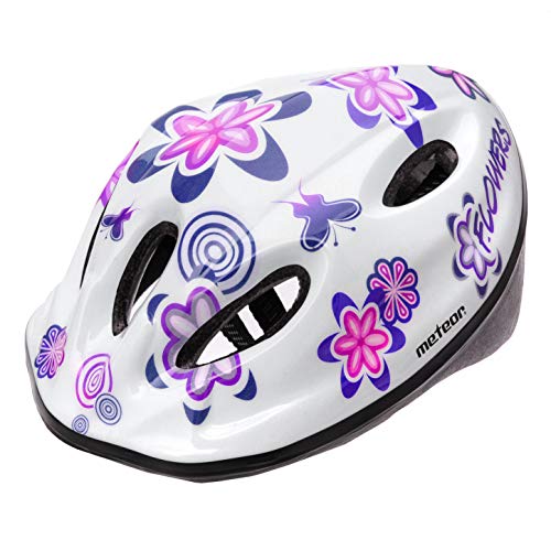 Casco Bicicleta Bebe Helmet Bici Ciclismo para Niño - Cascos para Infantil - Bici Casco para Patinete Ciclismo Montaña BMX Carretera Skate Patines monopatines (M(52-56 cm), MV5-2 Flower)