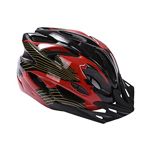 Casco de Bicicleta, Casco de Bicicleta de Montaña Casco de Bicicleta para Adultos Ajustable con Visera Extraíble para Bicicleta MTB City Specialized Casco de Bicicleta para Hombres y Mujeres Rojo