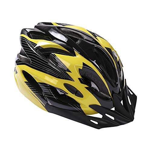 Casco de Bicicleta, Casco de Bicicleta de Montaña Casco de Bicicleta para Adultos Ajustable con Visera Extraíble para Bicicleta MTB City Specialized Casco de Bicicleta para Hombres y Mujeres Amarillo