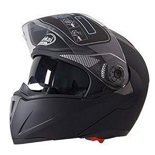 Cascos De Moto Hasta la vuelta Cascos Cascos Hombres Doble Visera doble lente Racing Mujeres Motor Motociclismo de bicicletas (Color : 1, Size : XL)