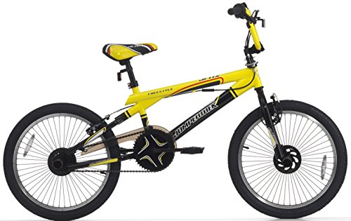 Cicli Cinzia Bicicleta Freestyle Jetix para niños, Cuadro de Acero, 24", tamaño 24 (Negro/Amarillo, H24)