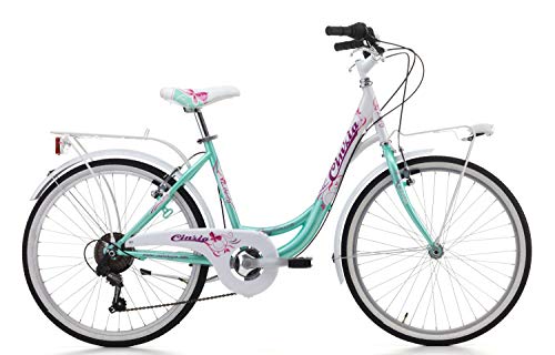 Cicli Cinzia - Bicicleta Liberty de niña, cuadro de acero, dos tallas disponibles, Acqua Marina / Bianco