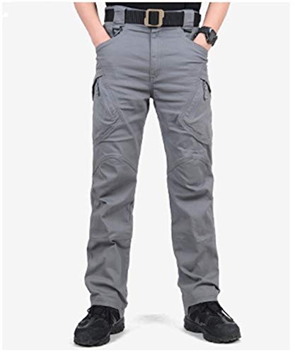City Tactical Cargo Pants Hombres Combat Army Military Pants Algodón Muchos Bolsillos Stretch Flexible Casual Pantalones Gray XL