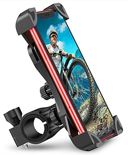Cocoda Soporte Movil Bici, 360° Rotación Soporte Movil Moto Bicicleta, Anti Vibración Porta Telefono Motocicleta Compatible con iPhone 12 Pro Max/12 Mini/11 Pro MAX/XS/XR y Otro 4.5-7.0" Móvil(Negro)