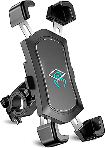 Cocoda Soporte Movil Bicicleta Desmontable, 360° Rotación Soporte Movil Moto, Acero Inoxidable Anti Vibración Soporte Movil Bici Compatible con iPhone 12 SE, Samsung S20 Ultra y Otro 4.5-7.2" Móvil