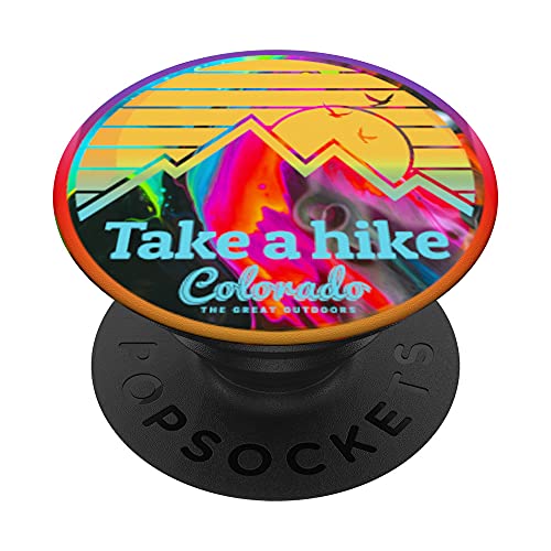 Colorado Colorful Mountain Design - Take A Hike CO Outdoors PopSockets PopGrip: Agarre intercambiable para Teléfonos y Tabletas
