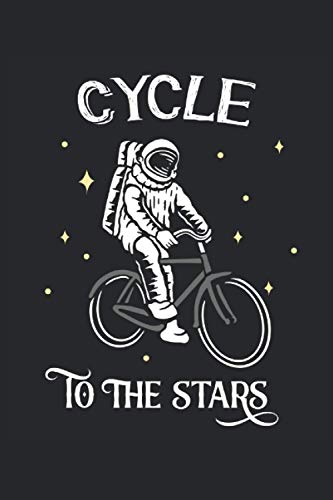 Cycle to the Stars: Cuaderno con forro de regalos en bicicleta ciclista astronauta (formato A5, 15,24 x 22,86 cm, 120 páginas)