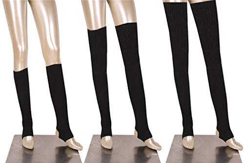 DANCEYOU 86cm Mujeres Calentadores la Pierna de Baile Yoga Ballet Calcetines de Otoño Invierno Calcetines la Pierna Largos de Punto sin Base, Negro