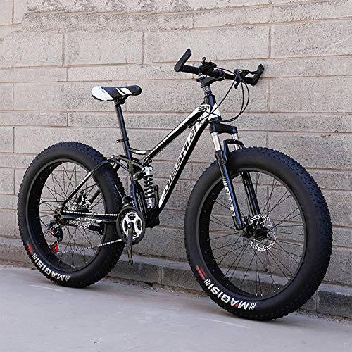 Doble Absorción De Impactos Fat Bike Bicicleta De Montaña,RNNTK Neumáticos Grandes Adulto Outroad Mountain Bike Súper Grueso.Motonieve,Bici Una Variedad De Colores J -24 Velocidad -26 Pulgadas