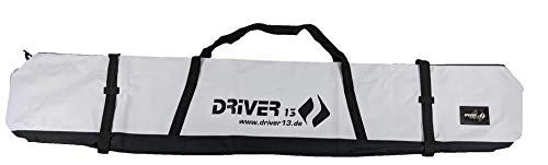 Driver13 ® Bolsa para esquís, bolsa de esquís, bolsa para guardar y transportar al esquiar, impermeable, 185 cm, color blanco