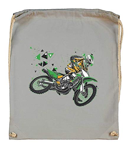 Druckerlebnis24 - Bolsa de tela para motocross, de algodón orgánico, color gris, tamaño talla única