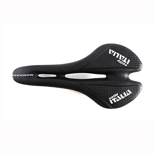 DYQ Asiento de Bicicleta MTB Nueva sillín Selle Italia Ultraligero Bicicleta de montaña ergonómico cómodo Camino de Onda Montar de la Bici de Ciclo del Asiento (Color : Balck)