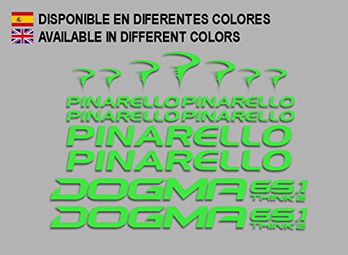Ecoshirt 1Z-A0OO-EM47 Pegatinas Pinerello Dogma F166 Vinilo Adesivi Decal Aufkleber Клей MTB Stickers Bike, Verde