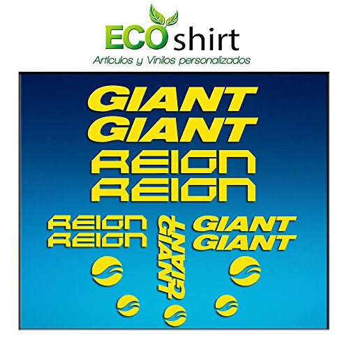 Ecoshirt BT-NHQC-VUQ4 Pegatinas Cuadro Frame Giant Reign Am30 Stickers Aufkleber Decals Adesivi Bike BTT MTB Cycle, Amarillo