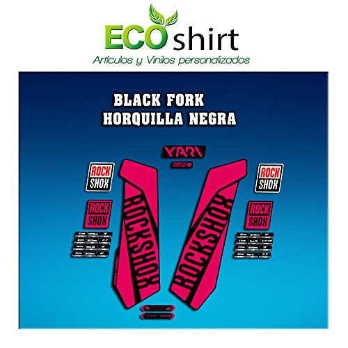 Ecoshirt WR-EF8T-9G57 Pegatinas Stickers Fork Rock Shox Yari 2017 Am118 Aufkleber Decals Autocollants Adesivi Forcela, Rosa