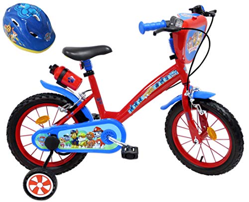 Eden-Bikes - Bicicleta Infantil de 14 Pulgadas con 2 Frenos PB/BIDON AR + Casco de Bicicleta Infantil, Multicolor, 14 Pulgadas