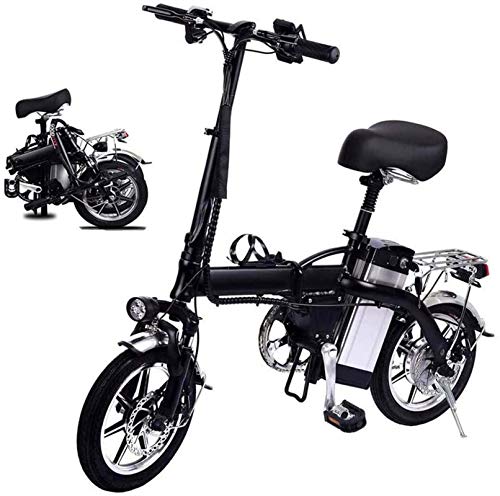 Fangfang Bicicletas Eléctricas, Bicicleta Plegable eléctrico for Adultos, 14" Mini E-Bici con Motor de 350W, 48V 10Ah de la batería, Profesional de Doble Freno de Disco de Bici,Bicicleta