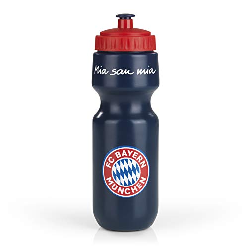 FC Bayern München - Botella de 0,65 litros, artículo para fans de Mia San Mia, Fútbol (azul/rojo, 650 ml)