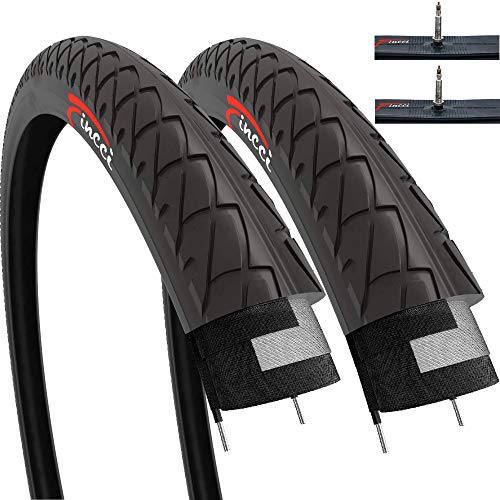 Fincci Set Par 26 x 2,10 Pulgadas 54-559 Cubiertas con Cámaras de Aire Presta Válvula Interior para Carretera MTB Montaña Hibrida Bici Bicicleta (Paquete de 2)