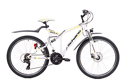 F.lli Schiano Bull Bicicleta de Doble suspensión, Adulto Unisex, Blanco Amarillo, 26''