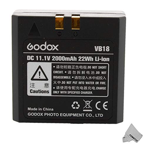 Fomito Godox VB18 Batería de Ion de Litio Recargable para Godox V850, V850II, V860, V860II-N, V860II-C, V860II-S, V860II-F, V860II-O, Neewer TT850, TT860 Speedlite Flash
