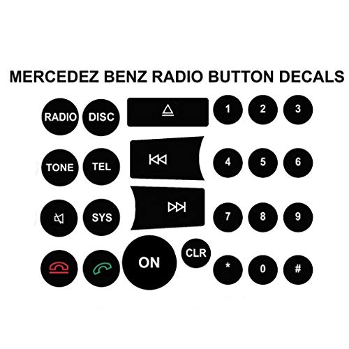 Fornateu Interruptor de botón Reproductor de CD Radio de la Etiqueta engomada del reemplazo para Mercedes Benz C/E/GLK/W Clase 2008-2014