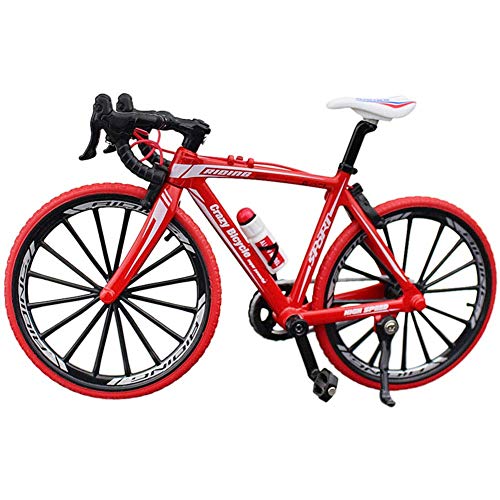 Ganquer Coleccion Decoración Diecast Juguetes Mini Bend Bicicleta Modelo Carreras Bici Montaña Bicicleta - Rojo, Free Size