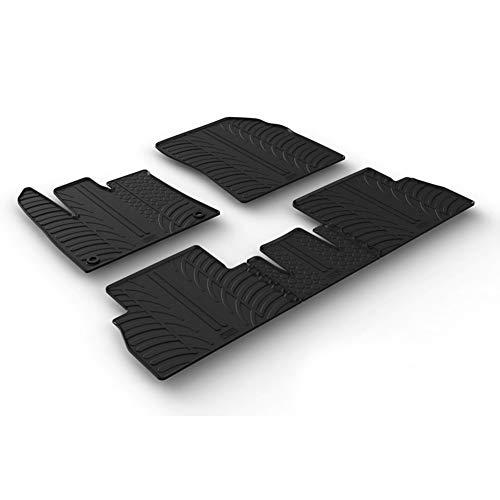 Gledring 0726 Alfombrillas de Goma Compatible con Citroën Berlingo Multispace/Opel Combo Tour (MPV) / Peugeot Rifter 9/2019- (Asientos Variables) (Perfil T 5-Partes + Clips de Montaje ovalo), Negro