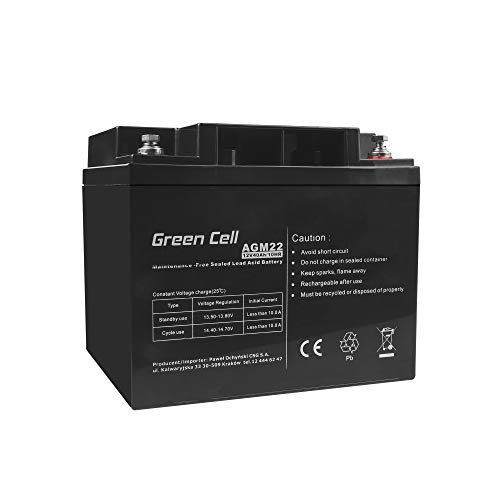 Green Cell Recambio de Batería Gel AGM 12V 40Ah Rechargeable Pila Sellada de Plomo ácido batería sin Mantenimiento Batería de Reemplazo para Sillas de Ruedas Solar Carro de Golf