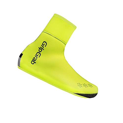 GripGrab Arctic Waterproof Deep Winter Road Bike Overshoes Thermal Fleece-Lined Windproof Warm Cycling Shoe-Covers Cubrebotas Ciclismo, Unisex-Adult, Amarillo Neón, XXL (46-47)