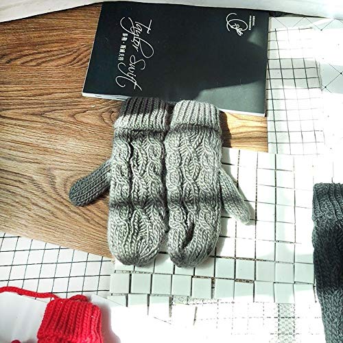 Guantes de invierno cálidos sin marca para mujer, 5 colores para mujer, guantes de punto, para regalo de niñas rarusha (color: gary oscuro, talla única).