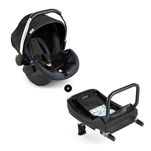 Hauck Comfort Fix – Grupo 0+ con base Isofix incluida, cumple normativa vigente ECE, 0 meses a 13kg, equipada con espuma anti-choque patentada, con Base Isofix de Hauck, Negro