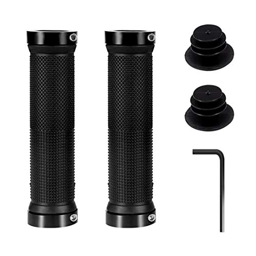 HONGECB Puños para Bicicletas de Montaña, Puños Manillar Bici Doble Bloqueo, Caucho Diseño Antideslizante de Apretones, con Llave Allen, para Bicicleta de Montaña y Carretera HONGECB Puños para Bicicletas de Montaña, Puños Manillar Bici Doble Bloqueo, Caucho Diseño Antideslizante de Apretones, con Llave Allen, para Bicicleta de Montaña y Carretera