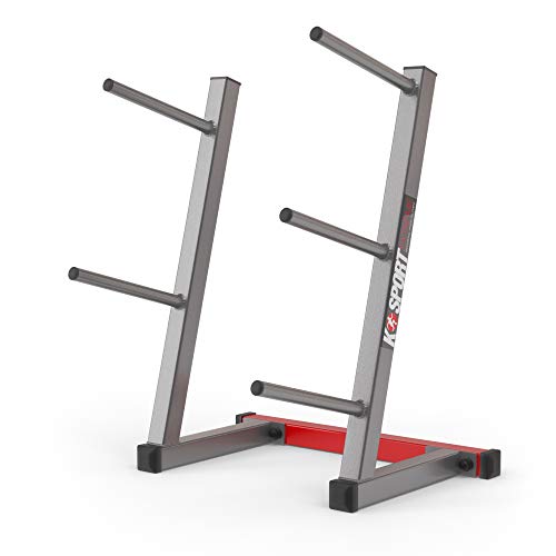 K-Sport: Soporte para discos de pesas con 5 barras de carga, soporte de entrenamiento robusto para todos los discos de peso, dispositivos de fitness profesionales para el hogar