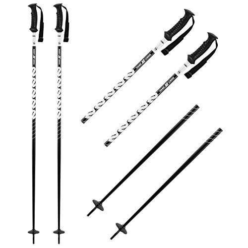 K2 10D3003.1.1.1.125 - Bastones de esquí para Hombre (125 cm, Aluminio), Color Negro