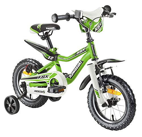 Kawasaki bicicleta infantil juniso 12 pulgadas KBX verde, freno de contrapedal